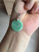 Load image into Gallery viewer, 100% Natural type A sunny green/yellow round Jadeite Jade safe and sound pendant group BP94
