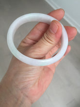 Load image into Gallery viewer, 52mm certified type A 100% Natural sunny green/white/purple oval jadeite jade bangle BK117-0281
