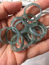 Load image into Gallery viewer, 17.7mm 7 1/2 100% natural type A icy watery green/blue/gray/black Guatemala jadeite jade band ring group PB302
