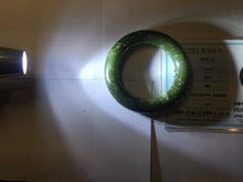Load image into Gallery viewer, 55mm certified 100% Natural dark green/gray/black (nebula dust) chubby round cut nephrite Jade bangle HN127-0881
