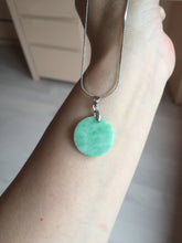 Load image into Gallery viewer, 100% Natural type A sunny green/yellow round Jadeite Jade safe and sound pendant group BP94
