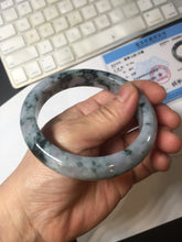 Load image into Gallery viewer, 60mm Certified Type A 100% Natural dark green/purple/gray Snowy Pine Mountain Jadeite Jade bangle PE113-1218
