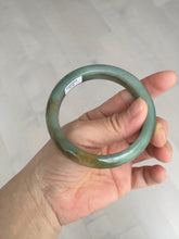 Load image into Gallery viewer, 55.4mm certified 100% natural Type A dark green yellow gray black jadeite jade bangle AA72-7576
