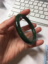 Load image into Gallery viewer, 54.9mm certified 100% Natural dark green/black nephrite (碧玉)  bangle HT168-1-3845
