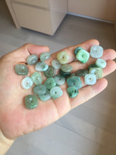 Load image into Gallery viewer, Type A 100% Natural Icy Watery Green Blue Yellow Freeform Light Heart Free Soul Design Jadeite Jade Pendant Group BS125
