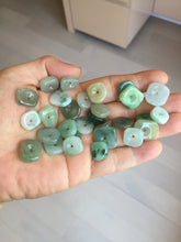 Load image into Gallery viewer, Type A 100% Natural Icy Watery Green Blue Yellow Freeform Light Heart Free Soul Design Jadeite Jade Pendant Group BS125
