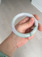 Load image into Gallery viewer, 58.5mm certified type A 100% Natural sunny green/purple round cut Jadeite Jade bangle BM84-0022
