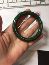 Load image into Gallery viewer, 54.9mm certified 100% Natural dark green/black nephrite (碧玉)  bangle HT168-1-3845
