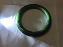 Load image into Gallery viewer, 54.9mm certified 100% Natural dark green/black nephrite (碧玉)  bangle HT168-2-3910

