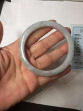 Load image into Gallery viewer, 57.5mm Certified Type A 100% Natural Light Green, Purple &amp; White Jadeite Jade Bangle AZ172-1010
