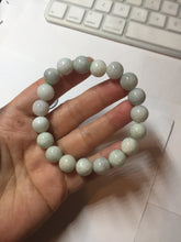 Load image into Gallery viewer, 10.5mm size 52-60mm 100% natural type A white green purple jadeite jade beads bracelet PB83

