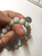 Load image into Gallery viewer, 10.5mm size 52-60mm 100% natural type A white green purple jadeite jade beads bracelet PB83
