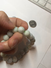 Load image into Gallery viewer, 10.5mm size 52-60mm 100% natural type A white green purple jadeite jade beads bracelet PB83
