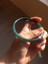 Load image into Gallery viewer, 62mm Certified Type A 100% Natural light green/blue/gray Guatemala slim round cut Jadeite bangle PE87-5527
