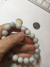 Load image into Gallery viewer, 10.5mm size 52-60mm 100% natural type A white green purple jadeite jade beads bracelet PB83
