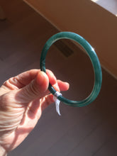 Load image into Gallery viewer, 62mm Certified Type A 100% Natural light green/blue/gray Guatemala slim round cut Jadeite bangle PE87-5527

