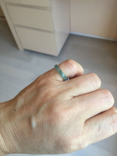 Load image into Gallery viewer, 13.3mm size 2 100% natural type A icy watery green/blue/yellow Guatemala square style jadeite jade pinky finger band ring/pendant group BS118
