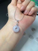 Load image into Gallery viewer, 100% Natural white/purple/yellow jadeite Jade Safety Guardian Button(donut) Pendant/worry stone BF96
