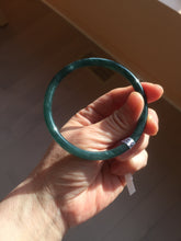 Load image into Gallery viewer, 62mm Certified Type A 100% Natural light green/blue/gray Guatemala slim round cut Jadeite bangle PE87-5527
