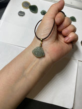 Load image into Gallery viewer, 100% Natural type A icy watery dark green(老油青) happy Buddha jadeite pendant BP178
