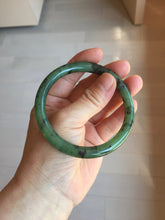 Load image into Gallery viewer, 58.3mm Certified 100% Natural Fresh Young Green/Dark Green/Black Green Ink Painting (绿水墨) Round Cut Nephrite (Wulanhai 乌兰海碧玉) Bangle HN171-7339
