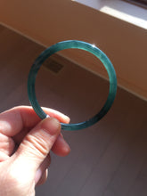 Load image into Gallery viewer, 58mm Certified Type A 100% Natural dark green/blue/gray/black gradient Guatemala slim round cut Jadeite bangle PE88-5516

