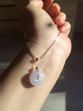 Load image into Gallery viewer, 100% Natural white/purple/yellow jadeite Jade Safety Guardian Button(donut) Pendant/worry stone BF96
