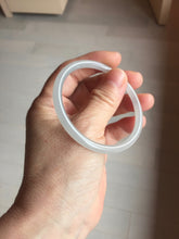 Load image into Gallery viewer, 54mm Certified 100% Natural Icy Watery Gray Very Light Smoky Purple (烟紫)  round cut Nephrite Bangle HN230-9223

