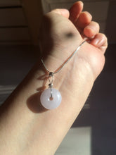 Load image into Gallery viewer, 100% Natural white/purple/yellow jadeite Jade Safety Guardian Button(donut) Pendant/worry stone BF96
