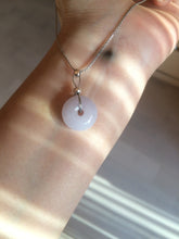 Load image into Gallery viewer, 100% Natural white/purple/yellow jadeite Jade Safety Guardian Button(donut) Pendant/worry stone BF96
