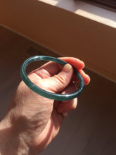 Load image into Gallery viewer, 58mm Certified Type A 100% Natural dark green/blue/gray/black gradient Guatemala slim round cut Jadeite bangle PE88-5516
