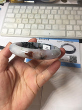 Load image into Gallery viewer, 60mm Certified Type A 100% Natural dark green/red/purple/gray Snowy Pine Mountain and Everlasting Crimson Heart (碧血丹心)Jadeite Jade bangle PE114-1222
