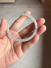 Load image into Gallery viewer, 54mm Certified 100% Natural Icy Watery Gray Very Light Smoky Purple (烟紫)  round cut Nephrite Bangle HN230-9223
