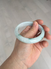 Load image into Gallery viewer, 54.6mm Certified Type A 100% Natural white/light green with grenn floating flowers Jadeite Jade bangle E154-2437
