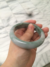 Load image into Gallery viewer, 57.5mm certified 100% natural Type A light green/purple/white chubby jadeite jade bangle R59-1301
