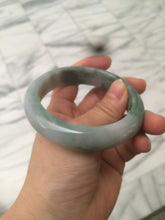 Load image into Gallery viewer, 57.5mm certified 100% natural Type A light green/purple/white chubby jadeite jade bangle R59-1301
