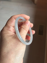 Load image into Gallery viewer, 52.5mm Certified 100% Natural Icy Watery Gray Very Light Smoky Purple (烟紫)  round cut Nephrite Bangle HN229-9213

