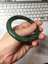 Load image into Gallery viewer, 54.9mm certified 100% Natural dark green/black nephrite (碧玉)  bangle HT168-4-3887
