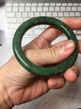 Load image into Gallery viewer, 54.9mm certified 100% Natural dark green/black nephrite (碧玉)  bangle HT168-4-3887
