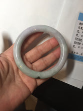 Load image into Gallery viewer, 58.5mm certified type A 100% Natural sunny green/purple round cut Jadeite Jade bangle BM84-0022
