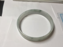 Load image into Gallery viewer, 68.3mm certified 100% natural Type A ligit green white with green floating flowers thin jadeite jade bangle AZ173-1027
