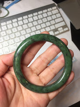 Load image into Gallery viewer, 56.6mm certified 100% Natural dark green/black nephrite (碧玉)  bangle HT168-5-3870
