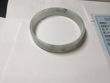 Load image into Gallery viewer, 68.3mm certified 100% natural Type A ligit green white with green floating flowers thin jadeite jade bangle AZ173-1027

