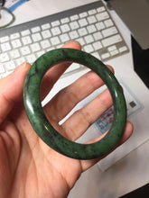 Load image into Gallery viewer, 56.6mm certified 100% Natural dark green/black nephrite (碧玉)  bangle HT168-5-3870
