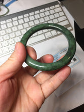 Load image into Gallery viewer, 56.6mm certified 100% Natural dark green/black nephrite (碧玉)  bangle HT168-5-3870
