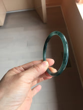 Load image into Gallery viewer, 57.3mm Type A 100% Natural icy black(WuJi 冰乌鸡) blue gray Guatemala Slim Round Cut Jadeite Bangle PJ158-1380
