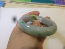 Load image into Gallery viewer, 50mm 100% natural Type A sunny green/purple oval  jadeite jade bangle E51-1084
