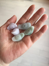 Load image into Gallery viewer, Type A 100% Natural light green/white/purple Jadeite Jade Ingots desk decor/pendant/worry stone BF157
