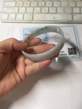 Load image into Gallery viewer, 68.3mm certified 100% natural Type A ligit green white with green floating flowers thin jadeite jade bangle AZ173-1027
