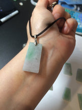 Load image into Gallery viewer, 100% Natural type A icy watery light green/sunny green Jadeite Jade safe and sound pendant BF97
